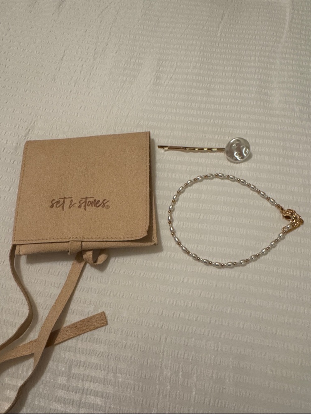 Pearl Beaded Ankle Bracelet in Gold
